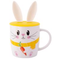 Altom Porcelánový hrnček Králiček so silikónovým viečkom, 400 ml