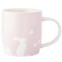 Altom Porcelánový hrnček Zajac s motýľom, 360 ml, ružová