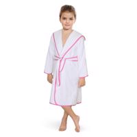 Bellatex Detský froté župan biely s ružovým lemom, 80 cm