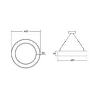BRUMBERG Biro Circle Ring5 Ø 45 cm hore/dole DALI biela 4000 K