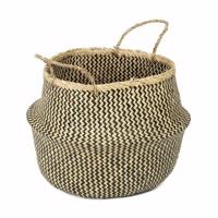 Compactor Pletený úložný košík z morskej trávy Belly, 45 x 36 cm, čierna, L