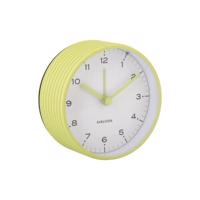 Dizajnový budík Karlsson 6010GR žltý, priemer 9 cm