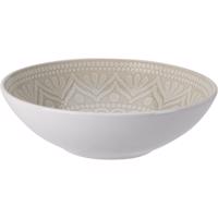 Kameninový hlboký tanier Ethnic, pr. 18 cm, béžová