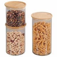 Kesper 92333 Sada nádob na uskladnenieskla/bambusu 3 ks, priemer 10 cm