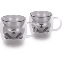 Lamart LT9126 2-dielna súprava pohárov Bear Vaso,230 ml, čierna