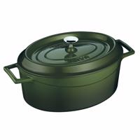 LAVA Metal Liatinový oválny hrniec zelená, 4,8 l, pr. 29 cm