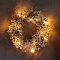 LED veniec Alfi, zelený/snehový, Ø 45 cm