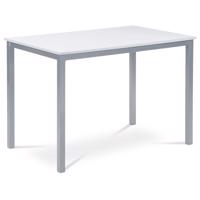 Minimalistický jedálenský stôl, sivo-biela, 110 x 70 x 75 cm
