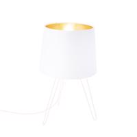 Moderná stolná lampa biela so zlatou - Lofty
