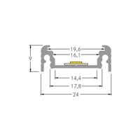 Montážny profil BRUMBERG výška 9 mm dĺžka 2 m hliník