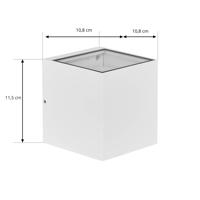 Prios vonkajšie nástenné svietidlo Tetje, biele, hranaté, 11,5 cm