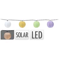 ProGarden Solárna reťaz s farebnými LED lampiónmi, 3 m, teplá biela