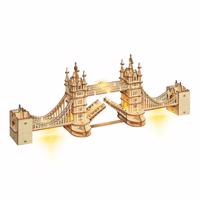 RoboTime Drevené 3D puzzle most Tower Bridge svietiace