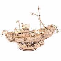 RoboTime drevené 3D puzzle Rybárska loď