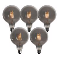 Sada 5 ks E27 3-stupňová stmievateľná LED dióda dymová G125 4W 450lm 1900K