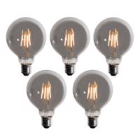 Sada 5 ks E27 3-stupňová stmievateľná LED žiarovka dymová G95 4W 450lm 1900K