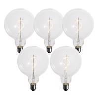 Sada 5 ks E27 Stmievateľná LED žiarovka so špirálovým vláknom G125 4W 270lm 2200K