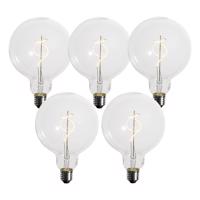 Sada 5 ks E27 Stmievateľná LED žiarovka so špirálovým vláknom G125 4W 270lm 2700K