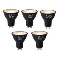Sada 5 ks GU10 3-staps dimbaar LED lamp zwart 6W 500 lm 2200 - 6500K