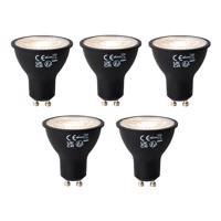 Sada 5 ks GU10 dimabre LED lamp zwart 6W 500 lm 3000K