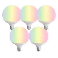 Sada 5 ks Inteligentná LED žiarovka E27 G120 matná RGBW 9W 806 lm 2700-6500K
