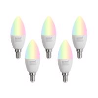 Sada 5 ks Inteligentné LED žiarovky E14 C37 Opal RGBW 4,9 W 470 lm 2700-6500 K