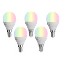 Sada 5 ks Stmievateľné LED žiarovky E14 G45 Opal 4,9 W 470 lm 2700-6500 K