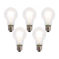 Sada 5 LED vláknových žiaroviek E27 A60 senzor súmraku 4W 470lm 2700K