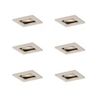 Sada 6 ks Moderné zabudované bodové svetlo béžové GU10 50 mm otočné a sklopné - Qure