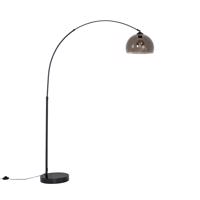 Smart booglamp zwart met smoke glas incl. Wifi G95- Arc