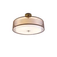 Smart plafondlamp bruin met wit 50 cm 3-lichts incl. 3 Wifi A60 - Drum Duo