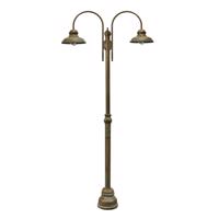 Stĺpová lampa Luca mosadz antická meď, dve svetlá