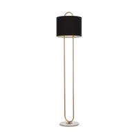 Stojacia lampa LM-9112-1E, mramorový podstavec, textilné tienidlo