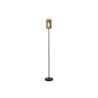 Stojacia lampa Ventotto, čierna/zlatá, výška 165 cm, kov/sklo