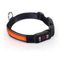 Tommi Dobíjací LED obojok veľ. M, 40 - 50 cm, oranžová