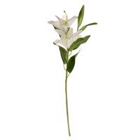 Umelý kvet konvalinka, biela, dva kvety a púčik,v. 84 cm