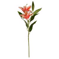 Umelý kvet konvalinka oranžová, dva kvety a púčik,v. 84 cm