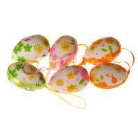 Vajíčko látkový dekor x 6 ks, výška 6 cm, Box