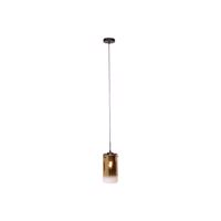 Závesná lampa Ventotto, čierna/zlatá, Ø 15 cm, sklo