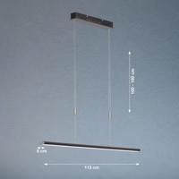 Závesné svetlo Beat LED, čierna/niklová farba, dĺžka 113 cm