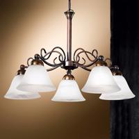 Zdobená závesná lampa JONTE, 5-plameňová