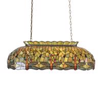 Zelená závesná lampa Fania v štýle Tiffany